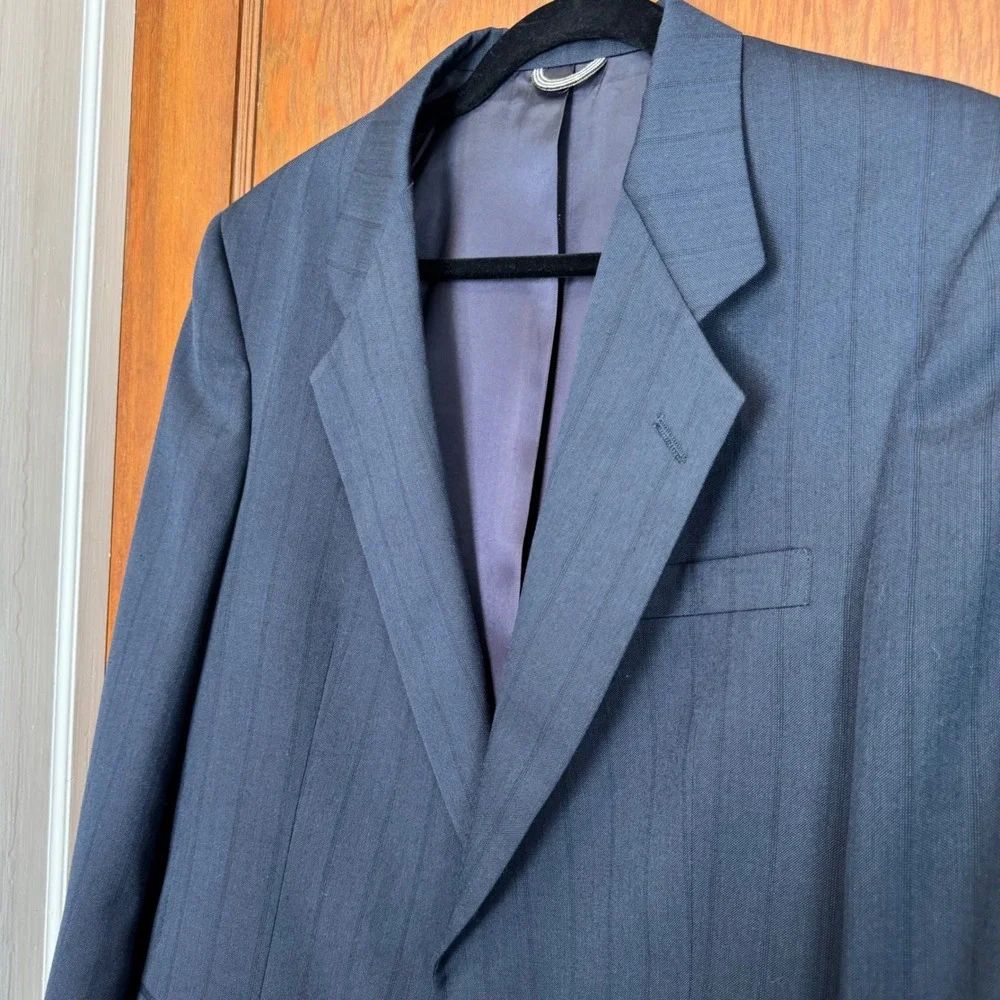 Vintage Christian Dior Monsieur Blazer‎ Mens 41L Navy Pinstripe Jacket